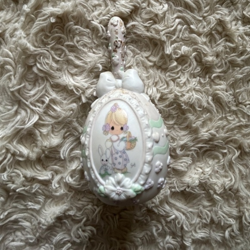 Precious Moments Ceramic Bell with Girl and Bunny